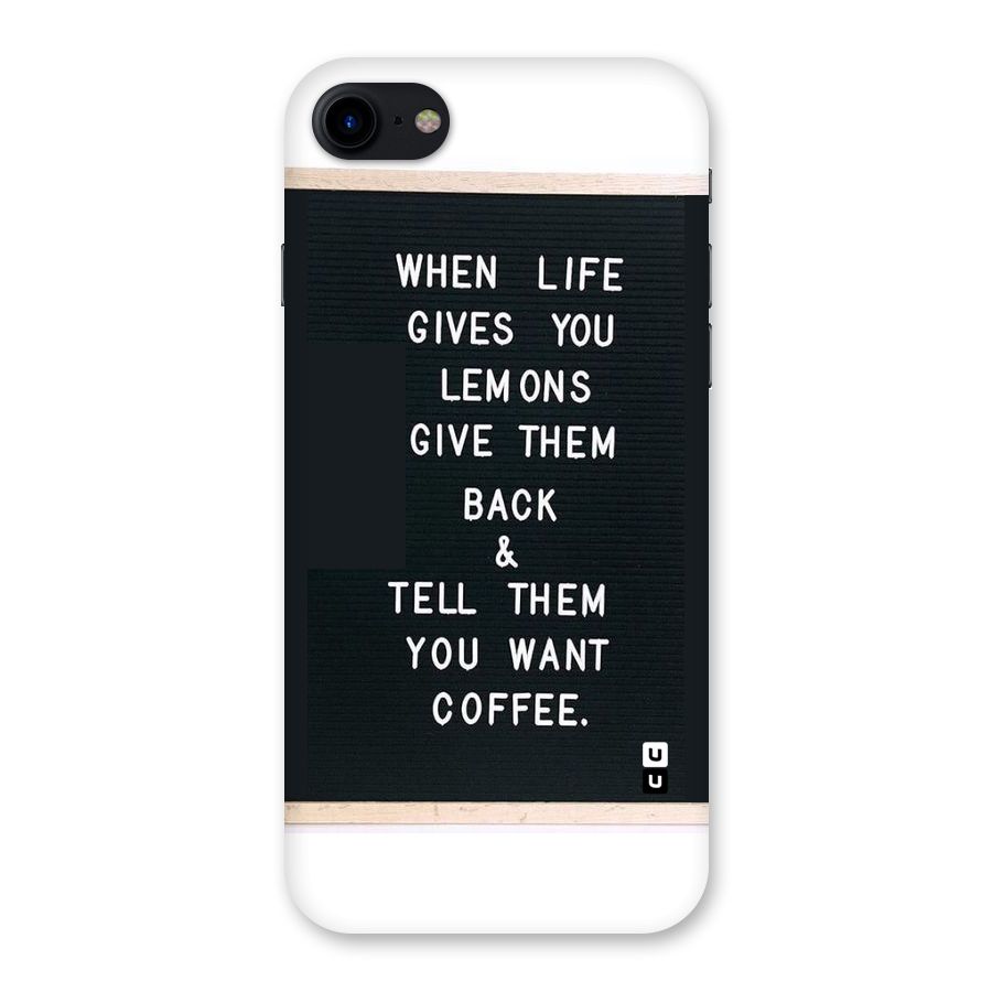 No Lemon Only Coffee Back Case for iPhone SE 2020