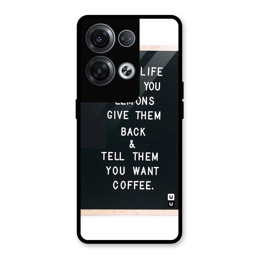 No Lemon Only Coffee Glass Back Case for Oppo Reno8 Pro 5G