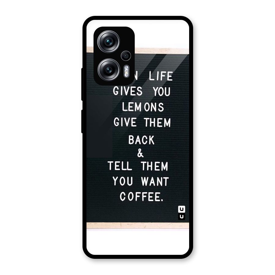 No Lemon Only Coffee Glass Back Case for Redmi K50i