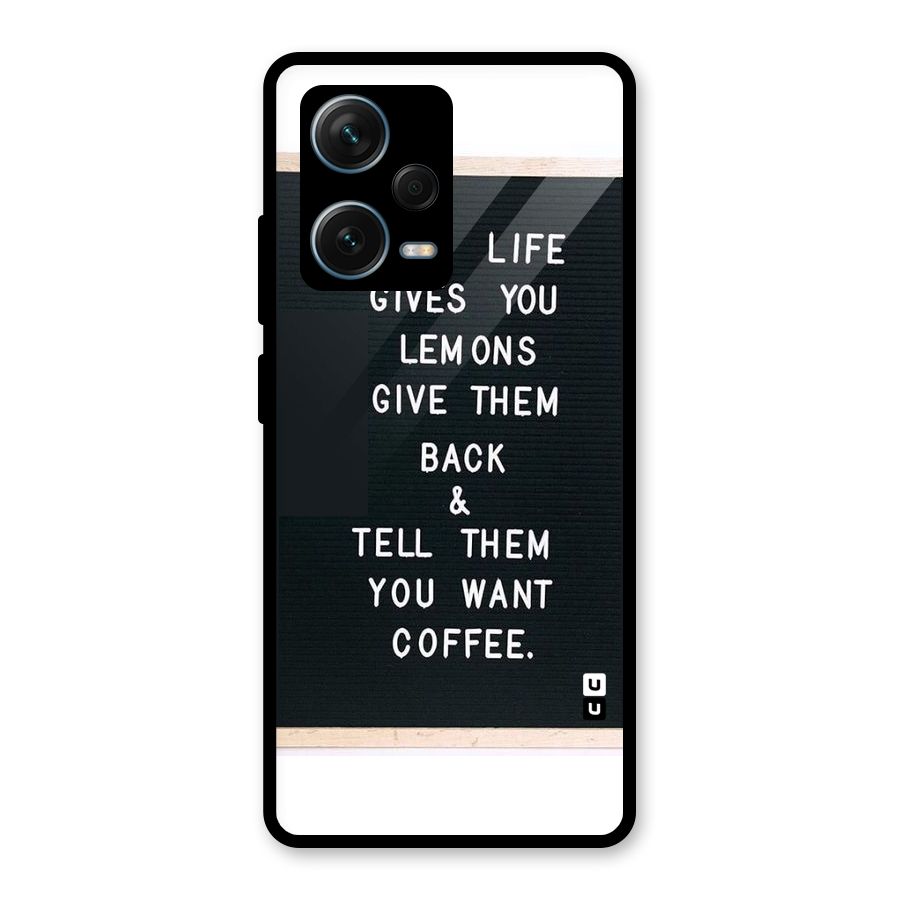 No Lemon Only Coffee Glass Back Case for Redmi Note 12 Pro Plus 5G