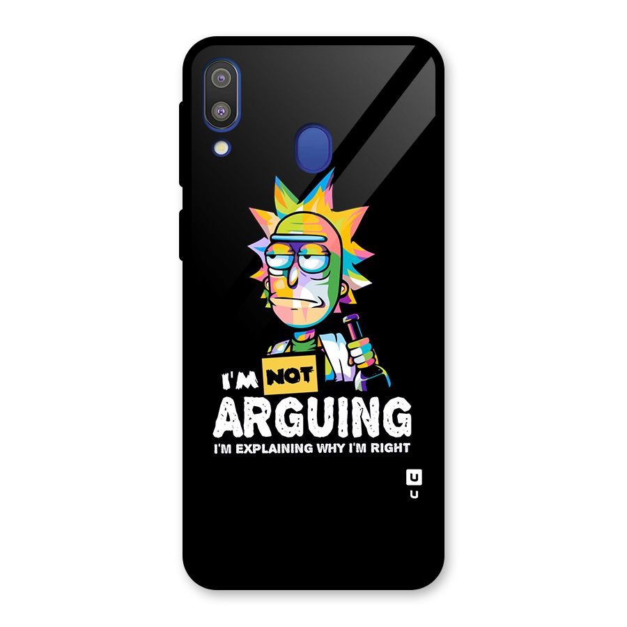 Not Arguing Explaining Glass Back Case for Galaxy M20