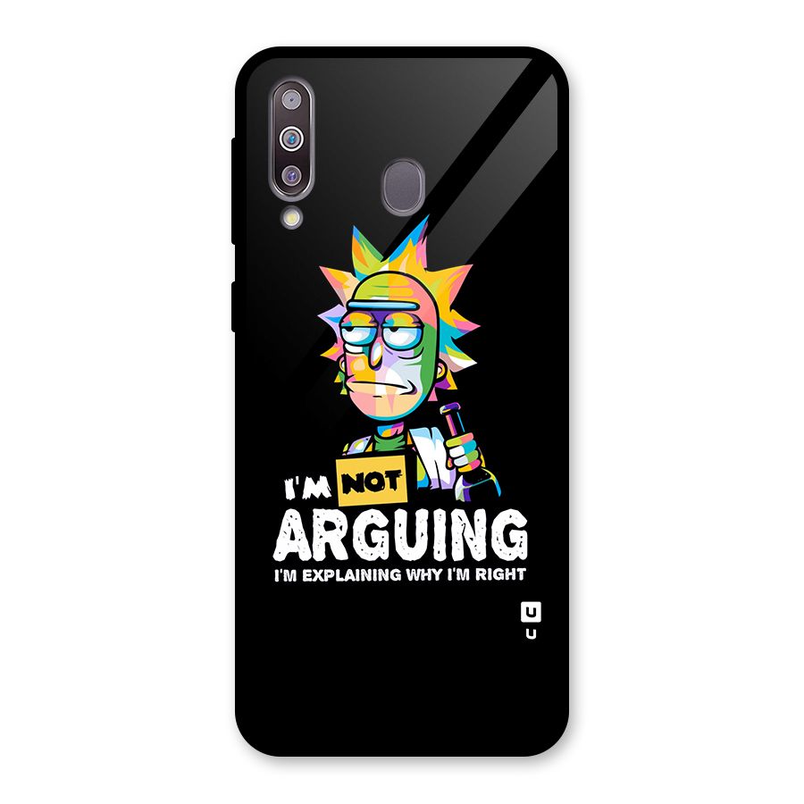 Not Arguing Explaining Glass Back Case for Galaxy M30