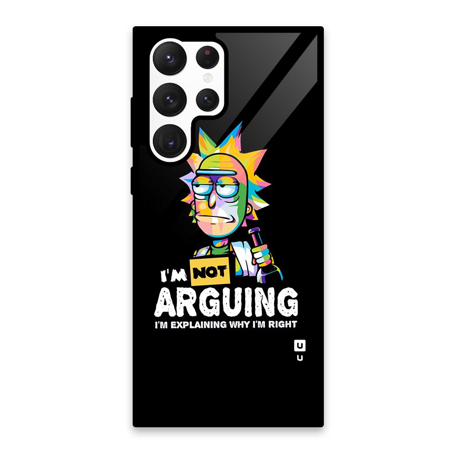 Not Arguing Explaining Glass Back Case for Galaxy S22 Ultra 5G