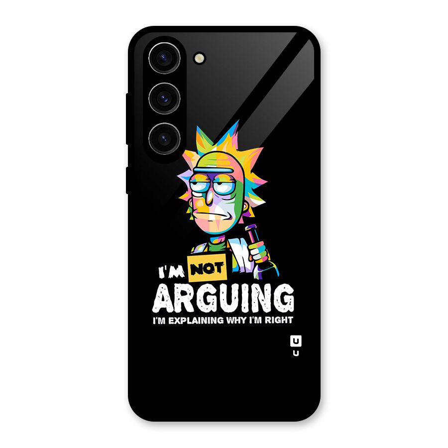 Not Arguing Explaining Glass Back Case for Galaxy S23 Plus