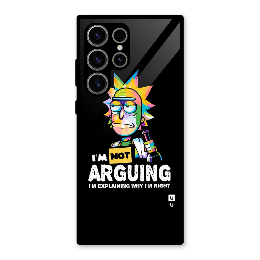 Not Arguing Explaining Glass Back Case for Galaxy S23 Ultra