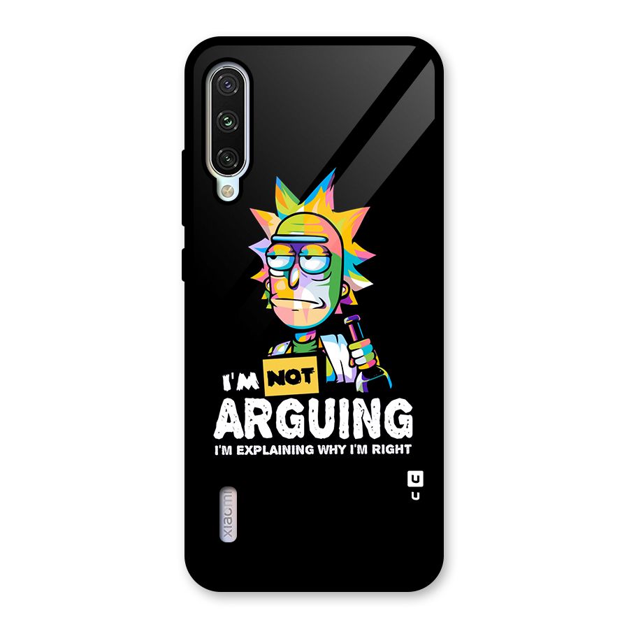 Not Arguing Explaining Glass Back Case for Mi A3
