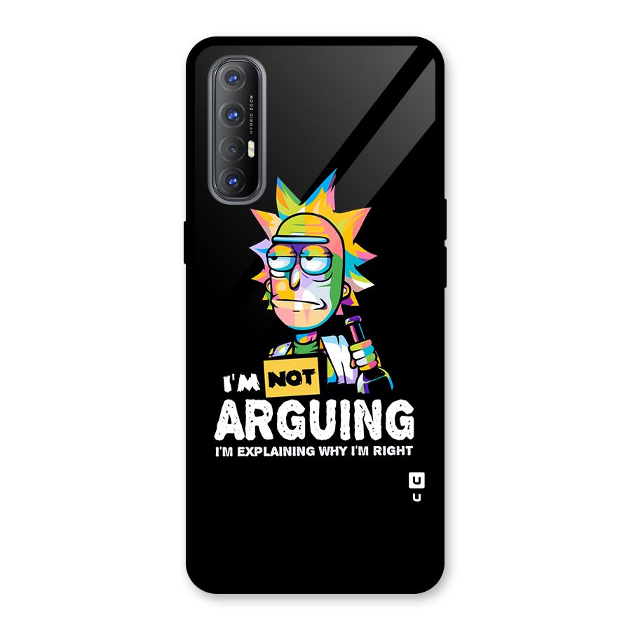 Not Arguing Explaining Glass Back Case for Oppo Reno3 Pro