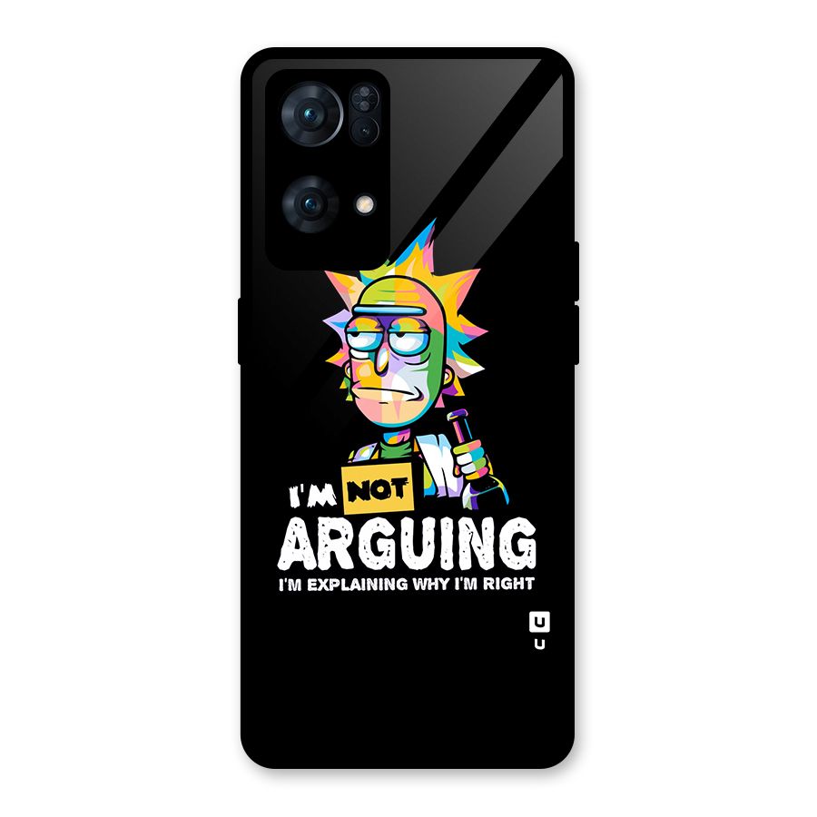 Not Arguing Explaining Glass Back Case for Oppo Reno7 Pro 5G