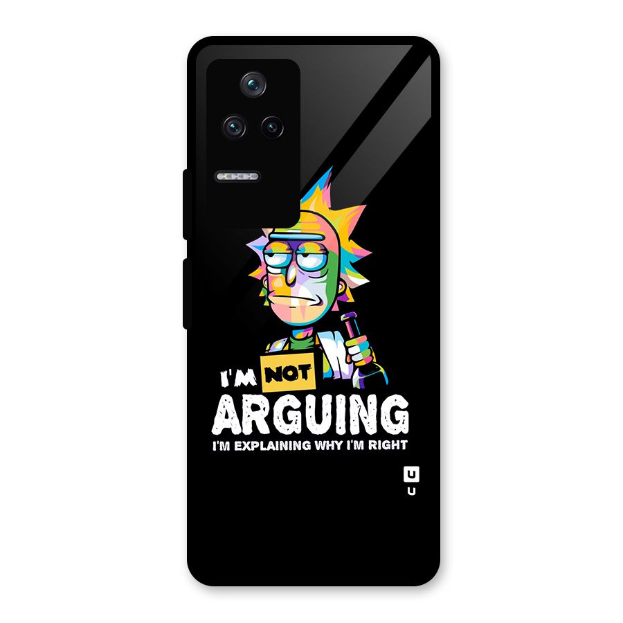 Not Arguing Explaining Glass Back Case for Poco F4 5G