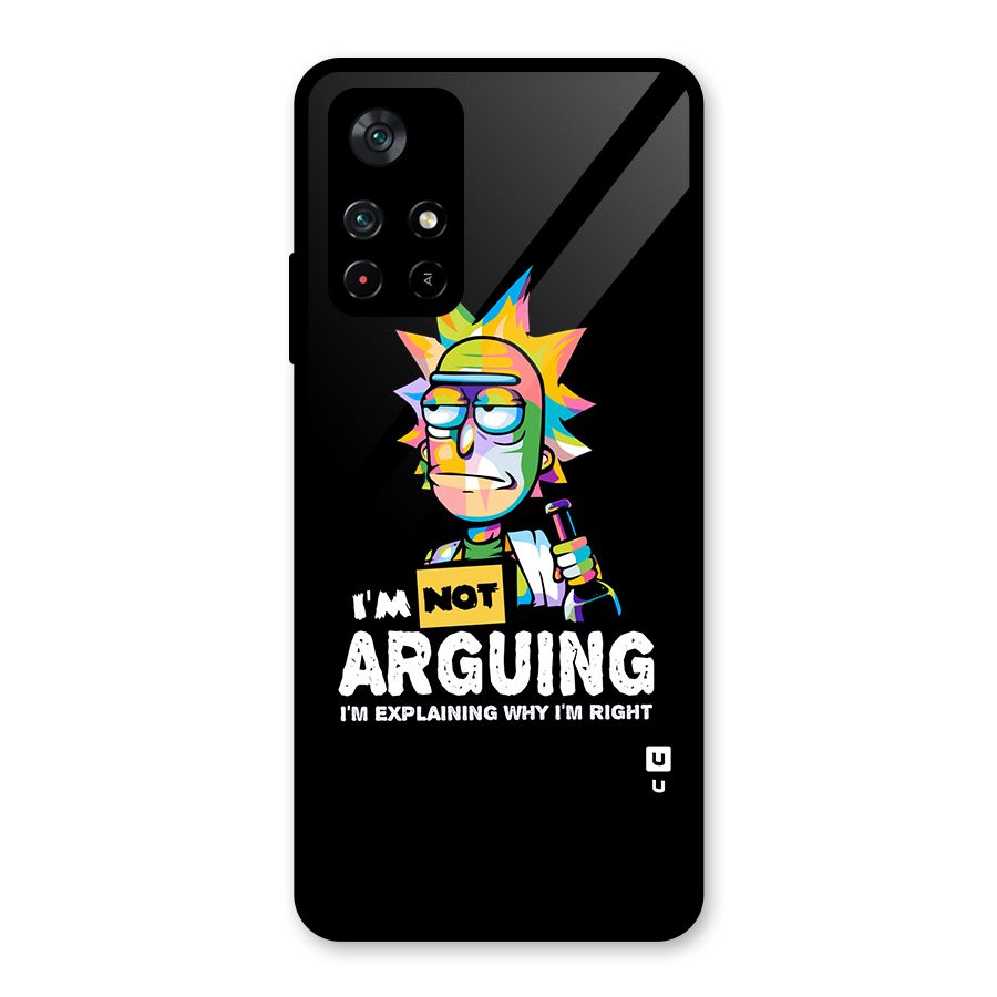 Not Arguing Explaining Glass Back Case for Poco M4 Pro 5G