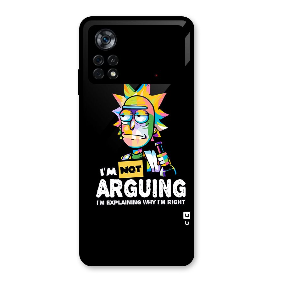 Not Arguing Explaining Glass Back Case for Poco X4 Pro 5G