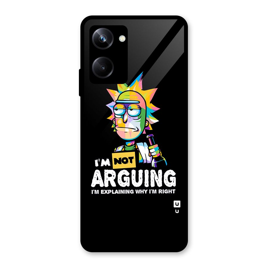 Not Arguing Explaining Glass Back Case for Realme 10 Pro