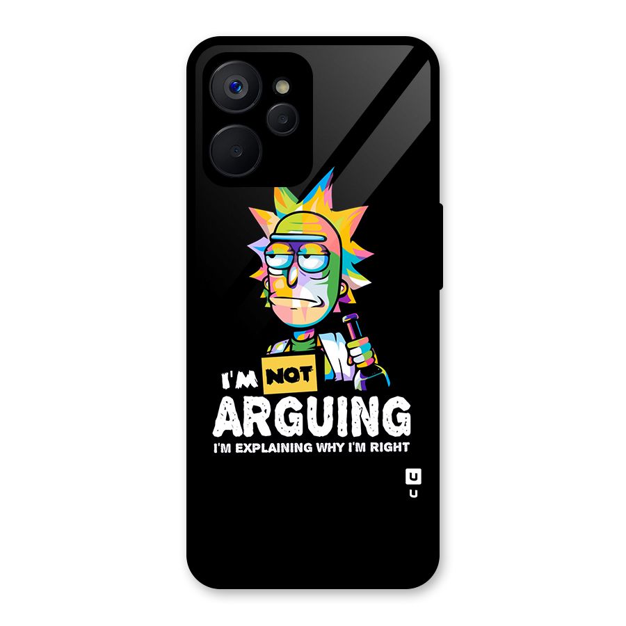 Not Arguing Explaining Glass Back Case for Realme 9i 5G