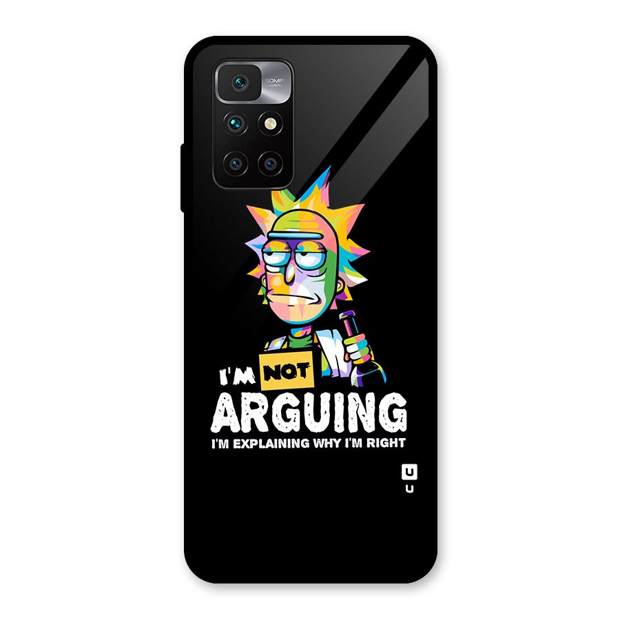 Not Arguing Explaining Glass Back Case for Redmi 10 Prime