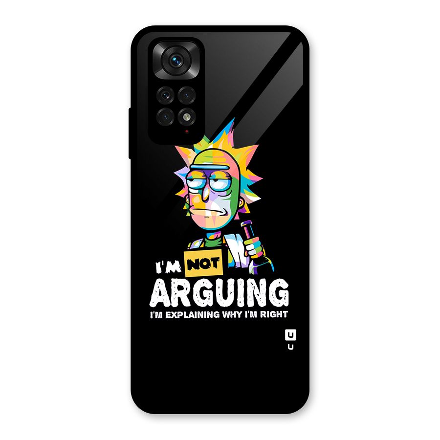 Not Arguing Explaining Glass Back Case for Redmi Note 11