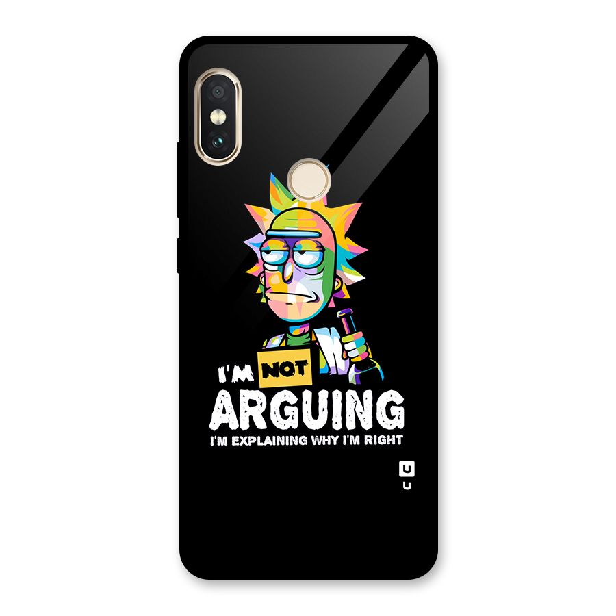 Not Arguing Explaining Glass Back Case for Redmi Note 5 Pro