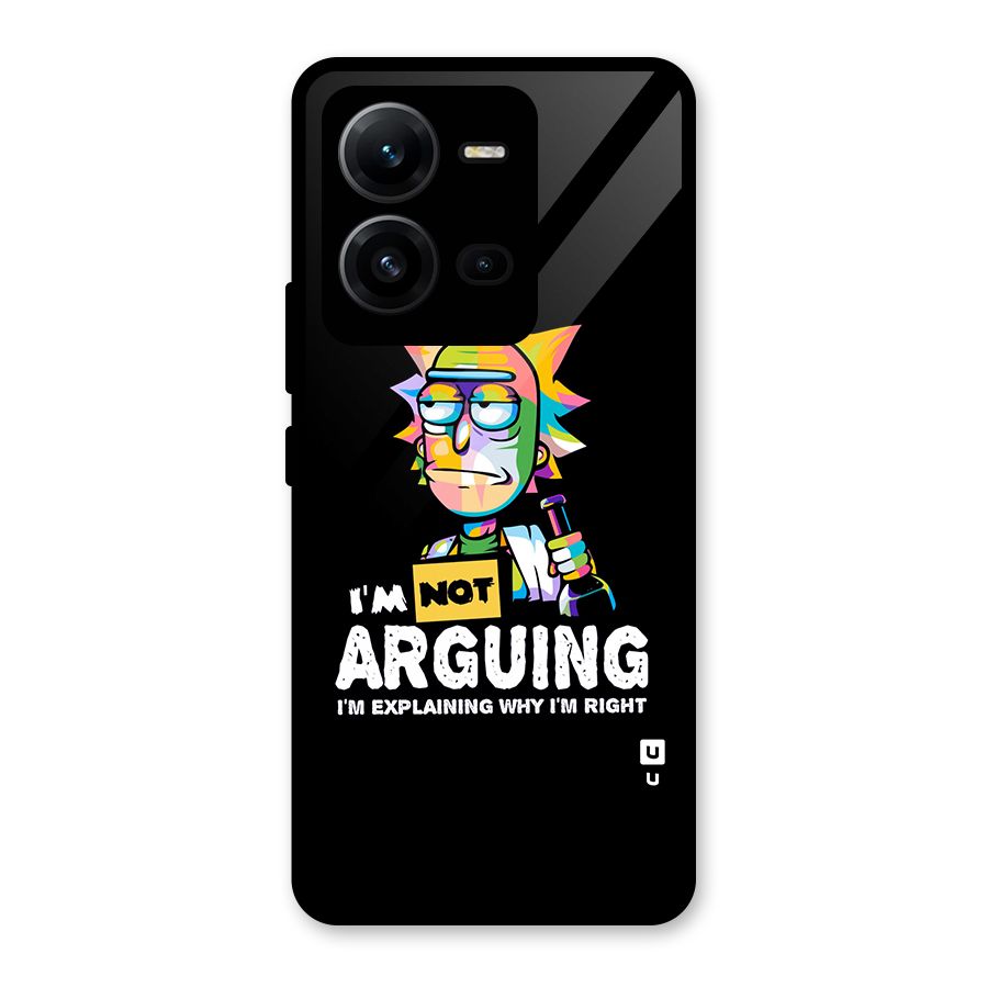 Not Arguing Explaining Glass Back Case for Vivo V25