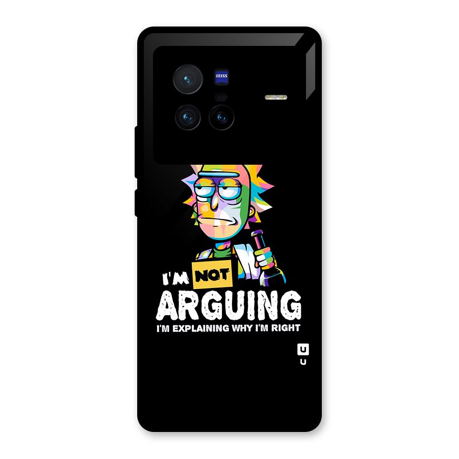 Not Arguing Explaining Glass Back Case for Vivo X80