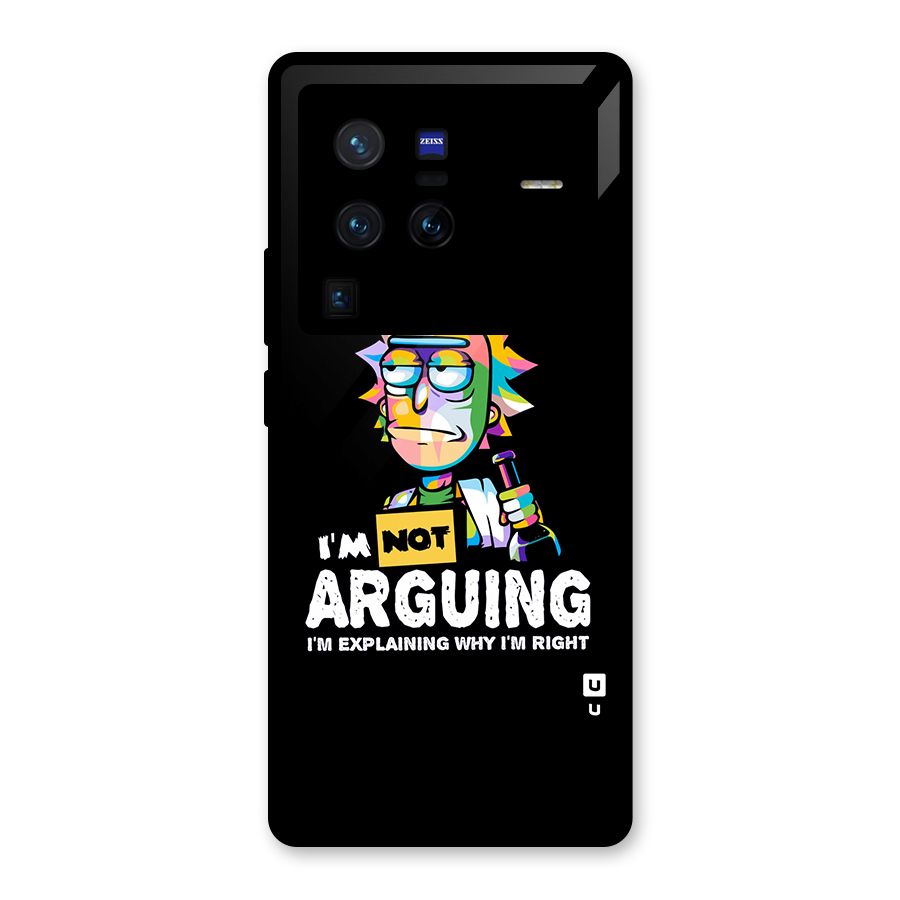 Not Arguing Explaining Glass Back Case for Vivo X80 Pro