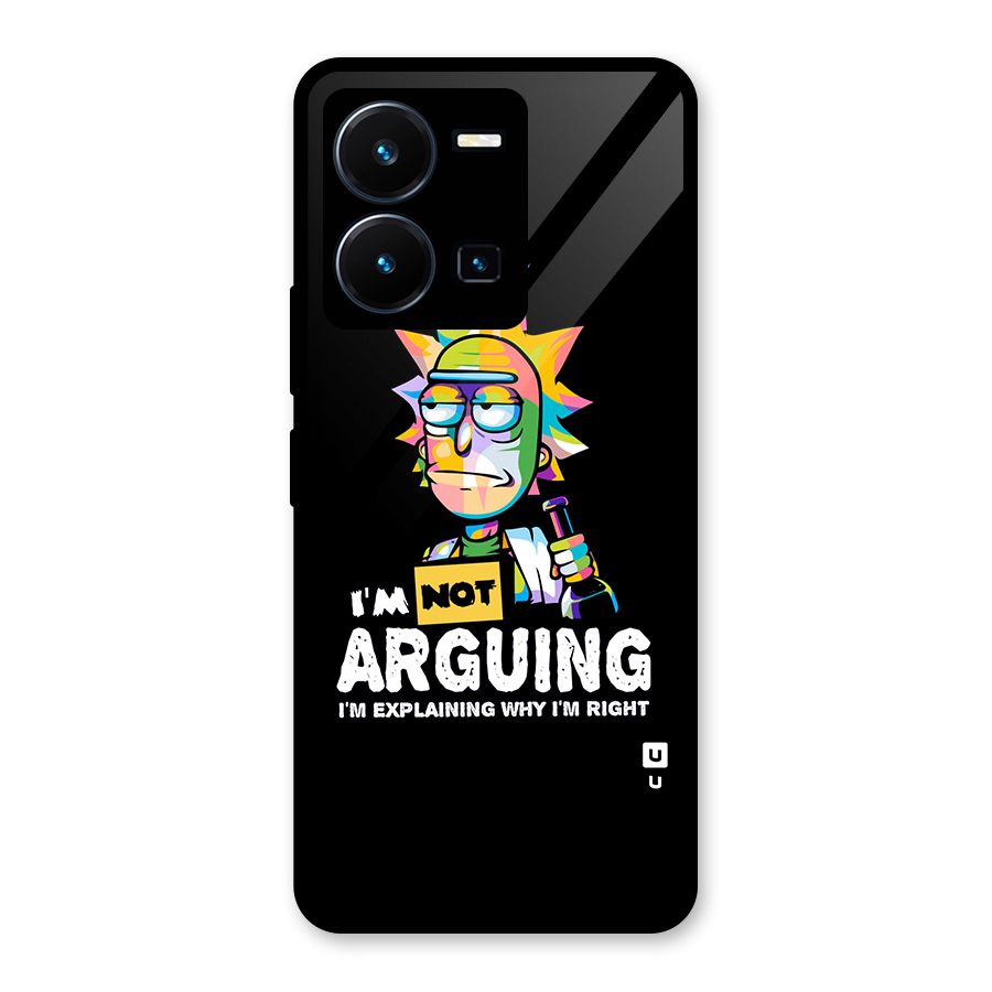 Not Arguing Explaining Glass Back Case for Vivo Y35