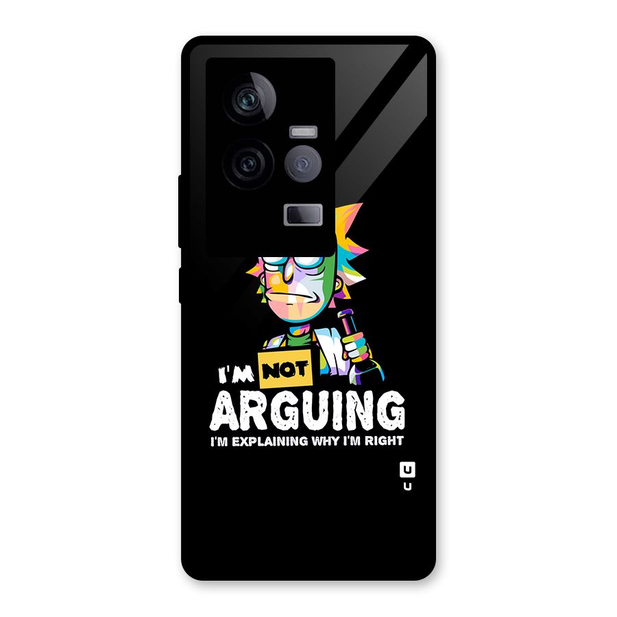 Not Arguing Explaining Glass Back Case for Vivo iQOO 11 5G