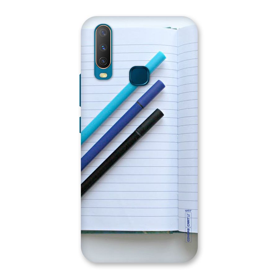 Notebook And Pens Back Case for Vivo Y17
