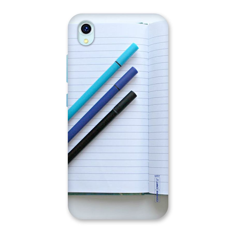 Notebook And Pens Back Case for Vivo Y1s