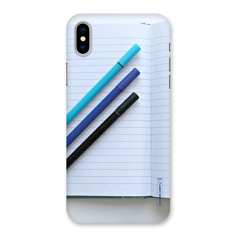 Notebook And Pens Back Case for iPhone XS