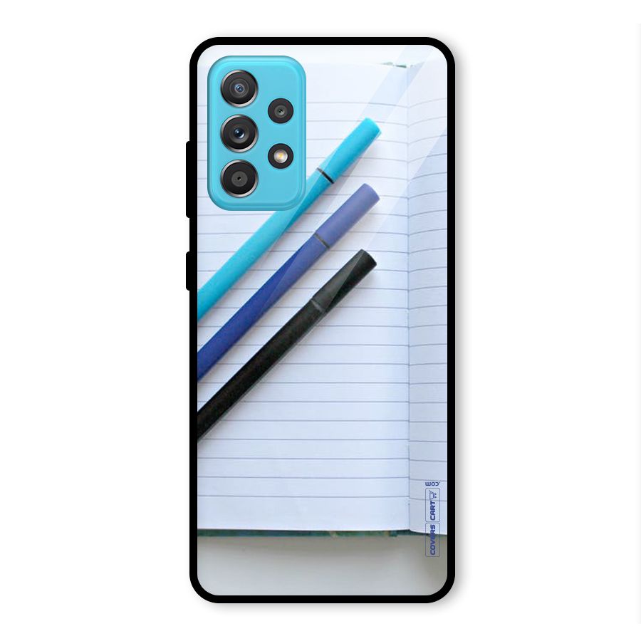 Notebook And Pens Glass Back Case for Galaxy A52s 5G