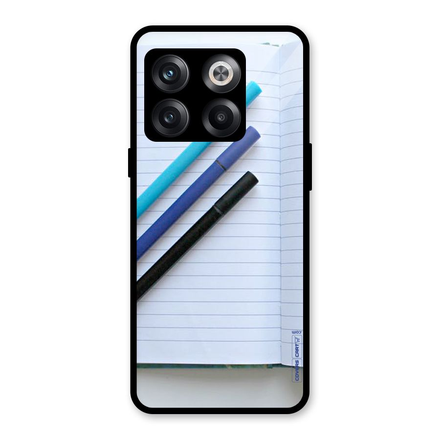 Notebook And Pens Glass Back Case for OnePlus 10T