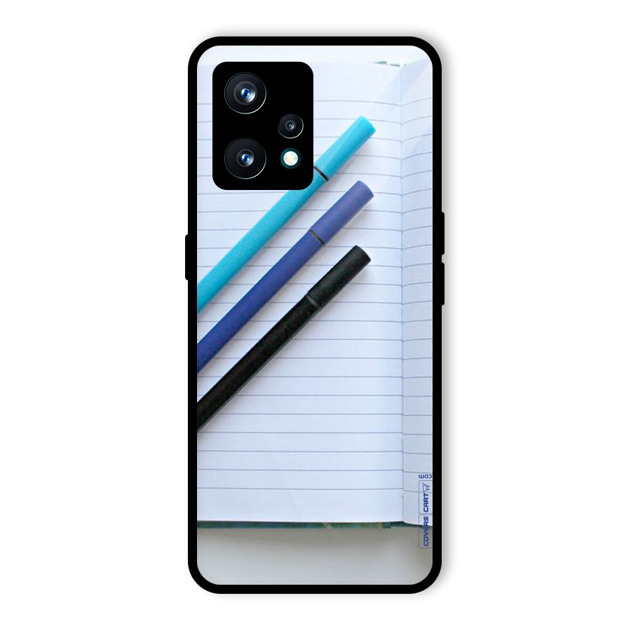 Notebook And Pens Glass Back Case for Realme 9 Pro Plus 5G