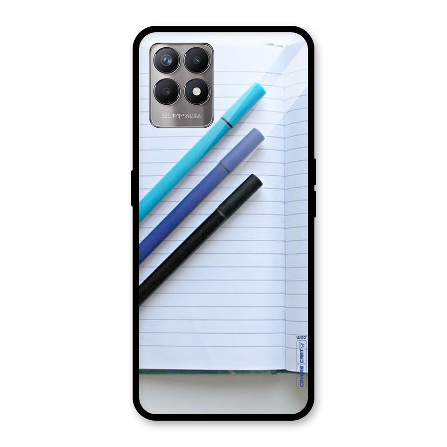 Notebook And Pens Glass Back Case for Realme Narzo 50