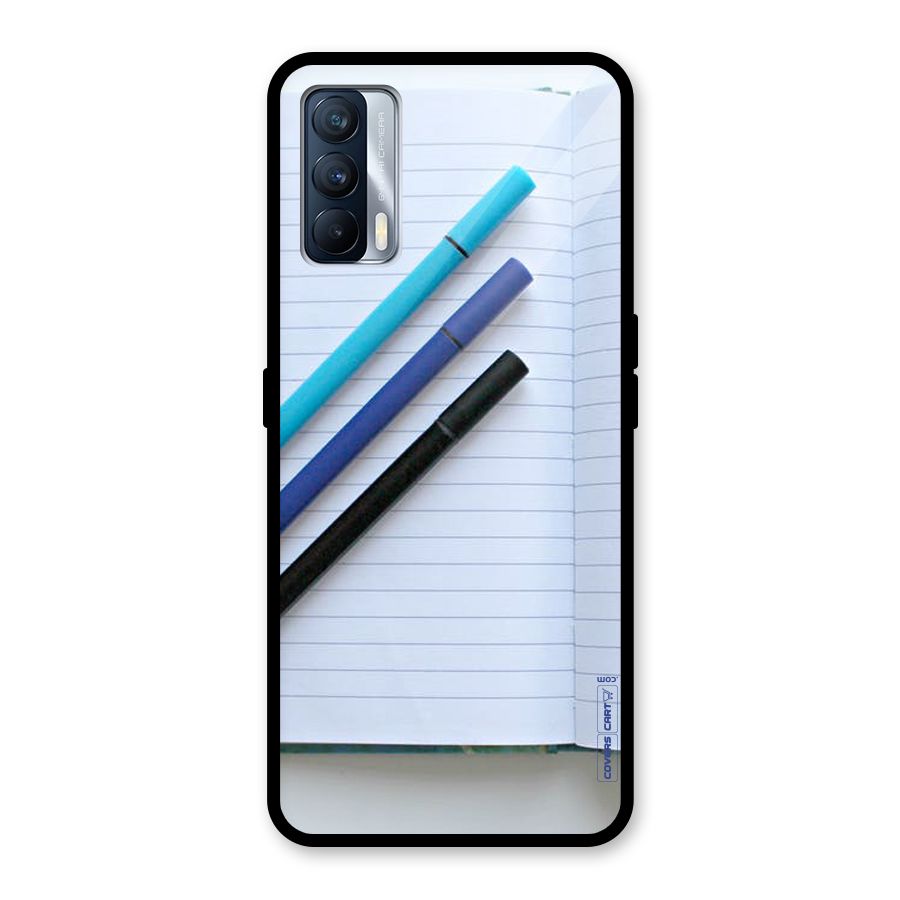 Notebook And Pens Glass Back Case for Realme X7