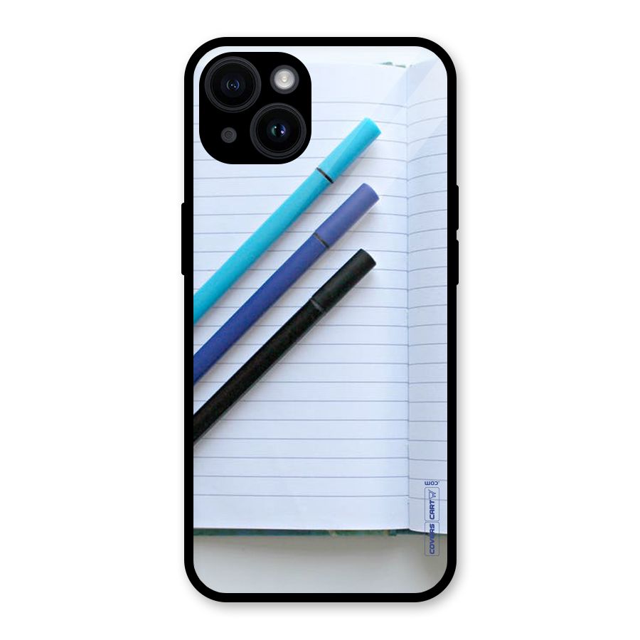 Notebook And Pens Glass Back Case for iPhone 14
