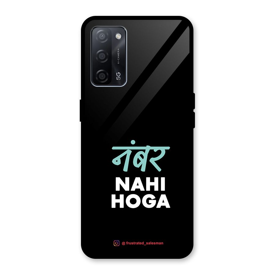 Number Nahi Hoga Black Glass Back Case for Oppo A53s 5G