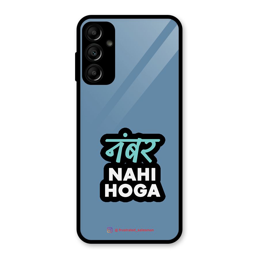 Number Nahi Hoga SteelBlue Glass Back Case for Galaxy A14 5G