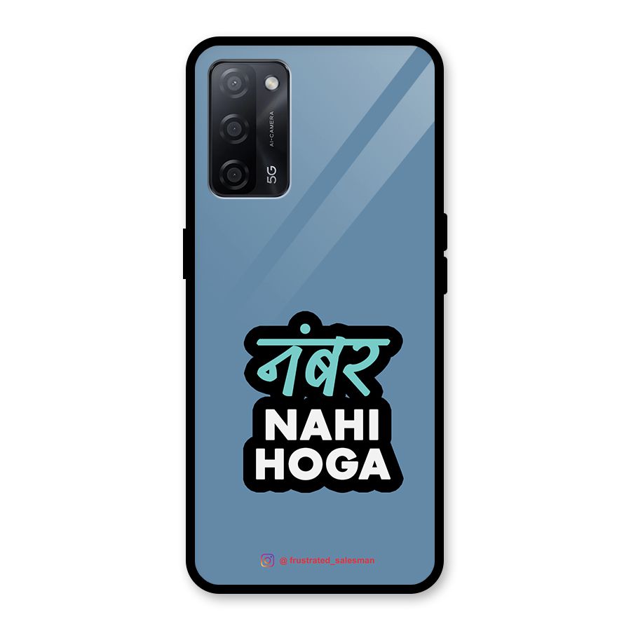 Number Nahi Hoga SteelBlue Glass Back Case for Oppo A53s 5G