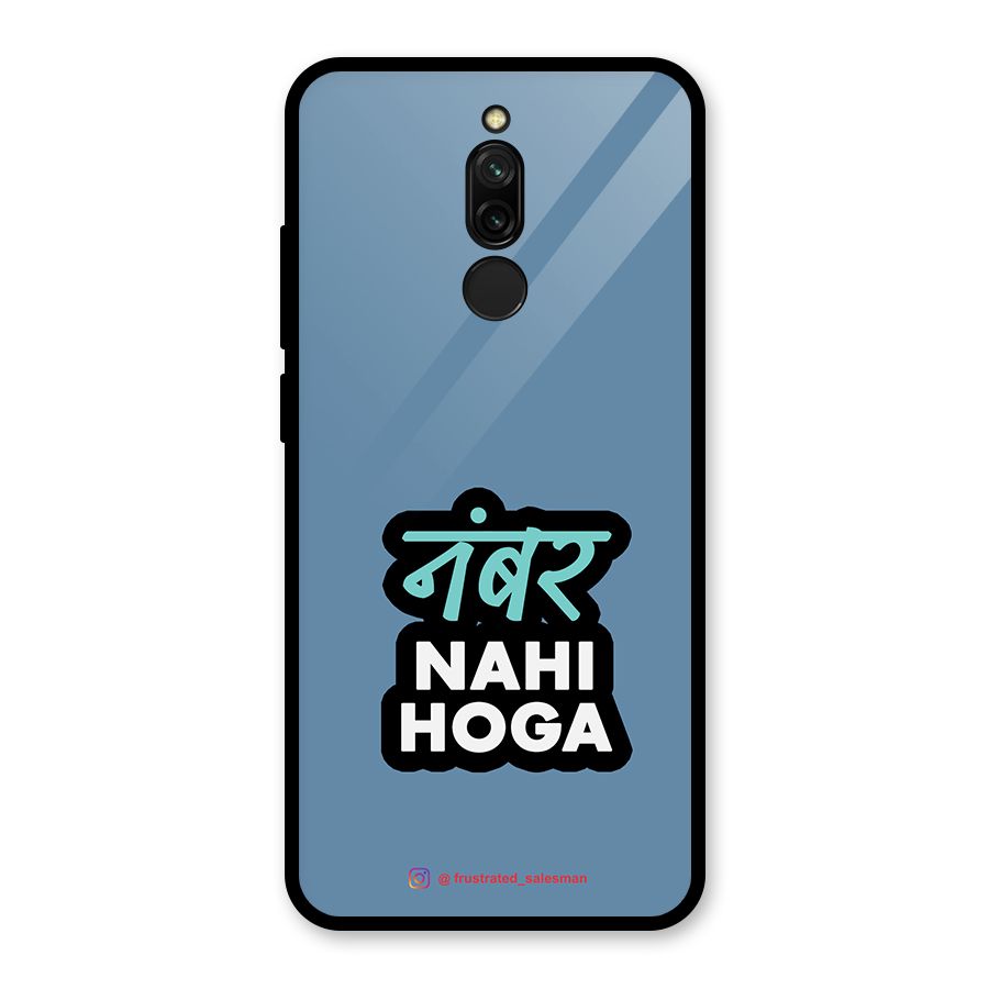 Number Nahi Hoga SteelBlue Glass Back Case for Redmi 8