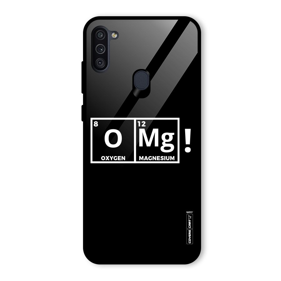 OMG Chemistry Pun Glass Back Case for Galaxy M11