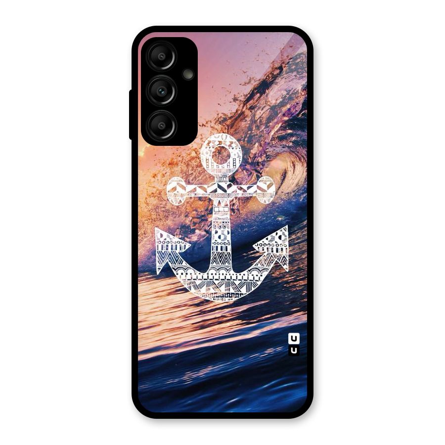 Ocean Anchor Wave Glass Back Case for Galaxy A14 5G