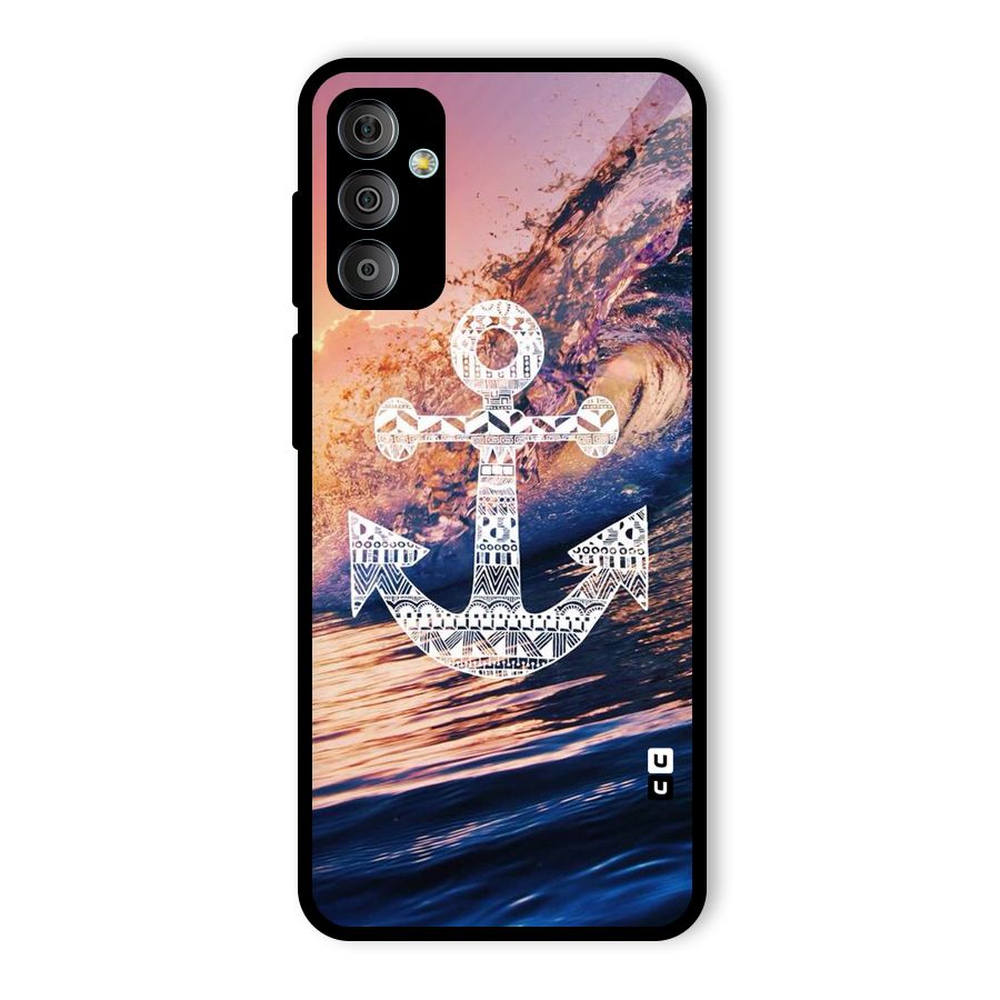 Ocean Anchor Wave Glass Back Case for Galaxy F23