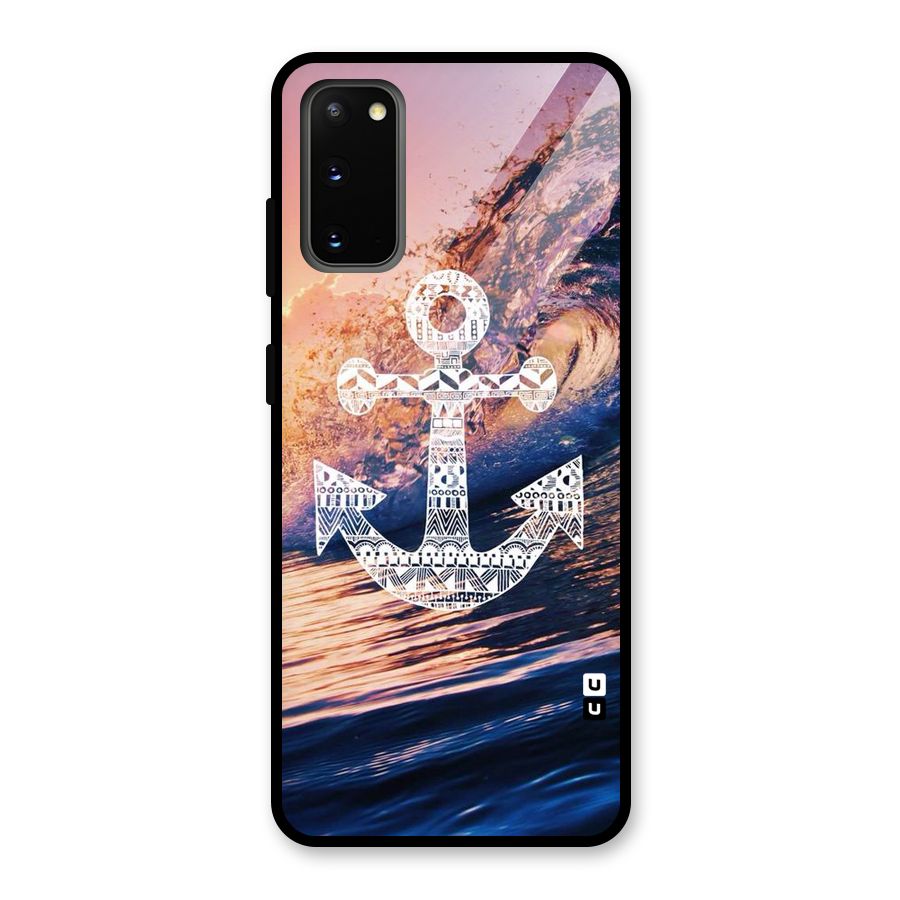Ocean Anchor Wave Glass Back Case for Galaxy S20