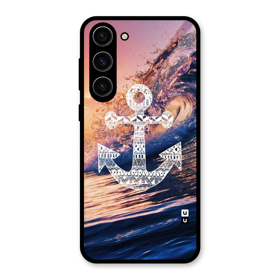 Ocean Anchor Wave Glass Back Case for Galaxy S23 Plus