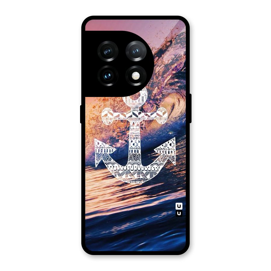 Ocean Anchor Wave Glass Back Case for OnePlus 11