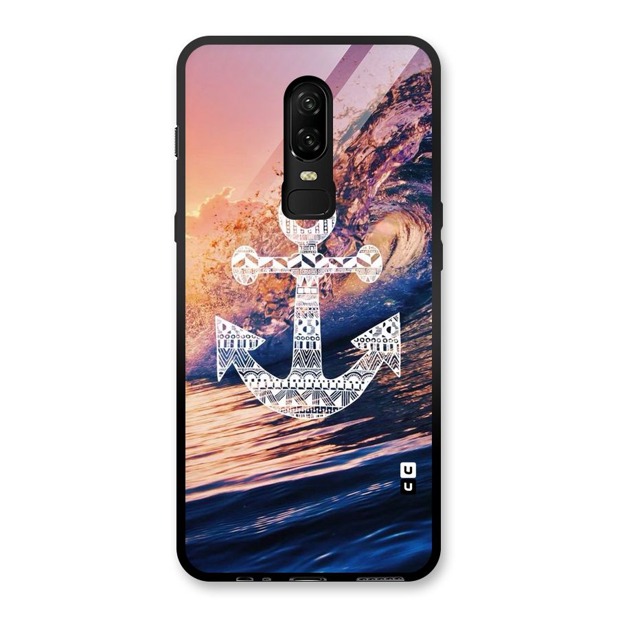 Ocean Anchor Wave Glass Back Case for OnePlus 6