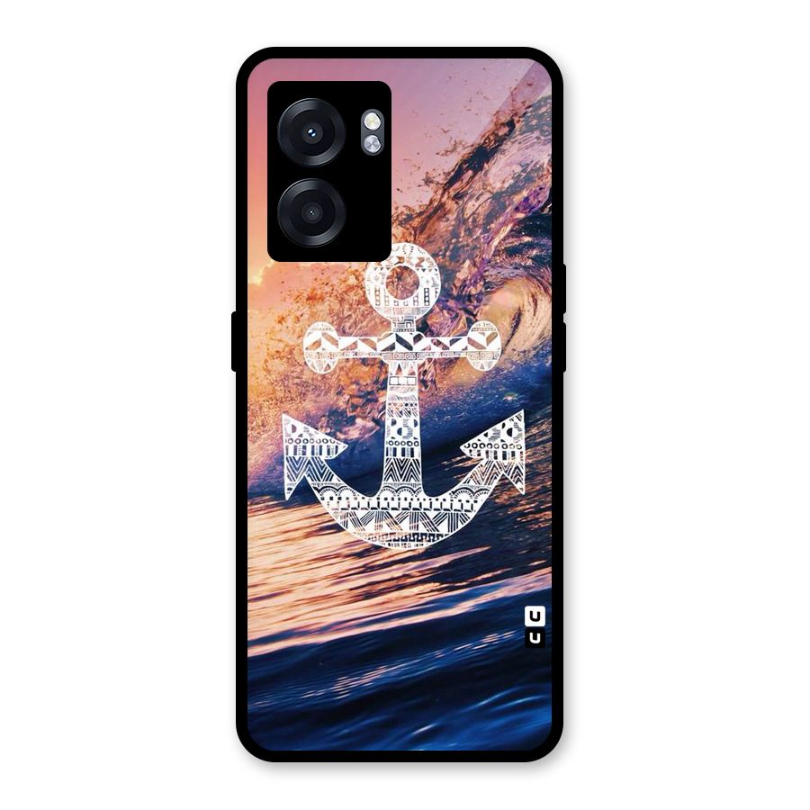 Ocean Anchor Wave Glass Back Case for Oppo K10 (5G)