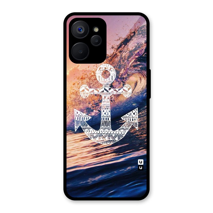 Ocean Anchor Wave Glass Back Case for Realme 9i 5G