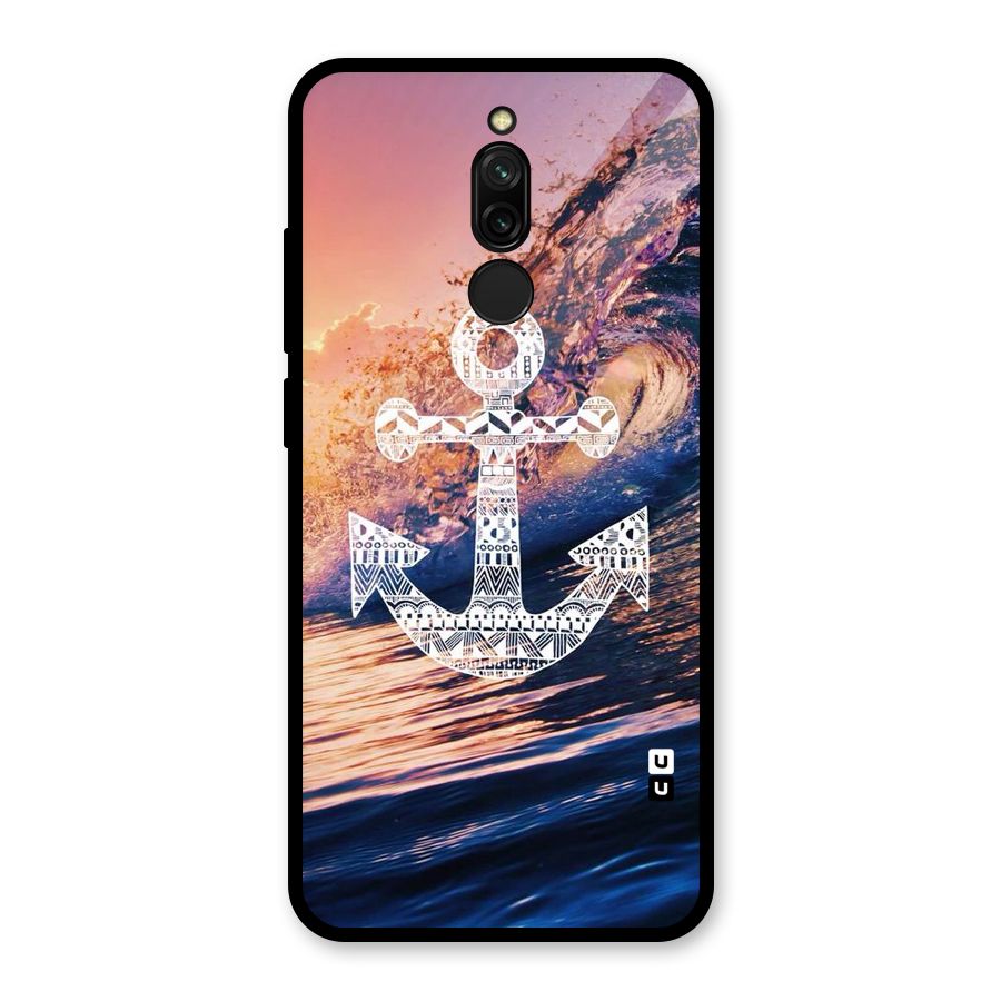 Ocean Anchor Wave Glass Back Case for Redmi 8
