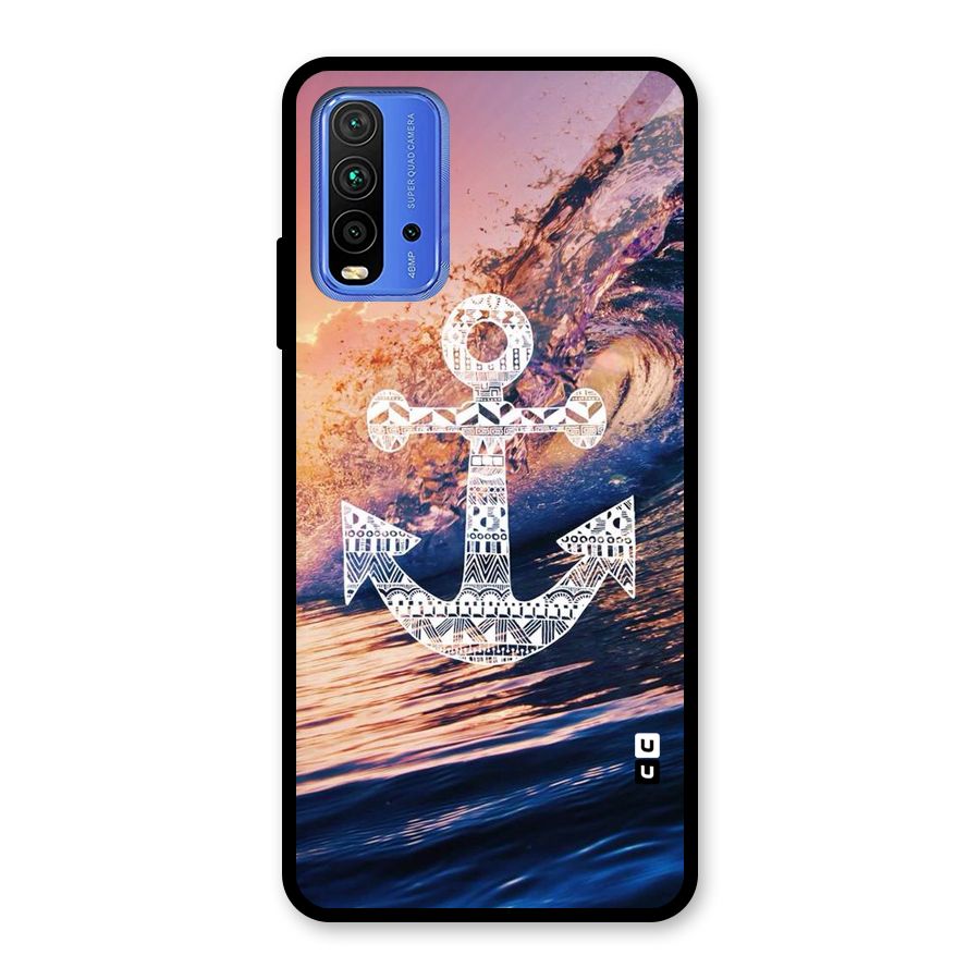 Ocean Anchor Wave Glass Back Case for Redmi 9 Power