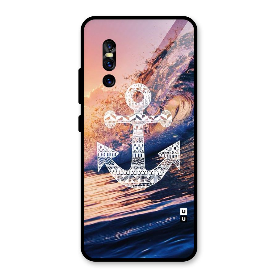 Ocean Anchor Wave Glass Back Case for Vivo V15 Pro